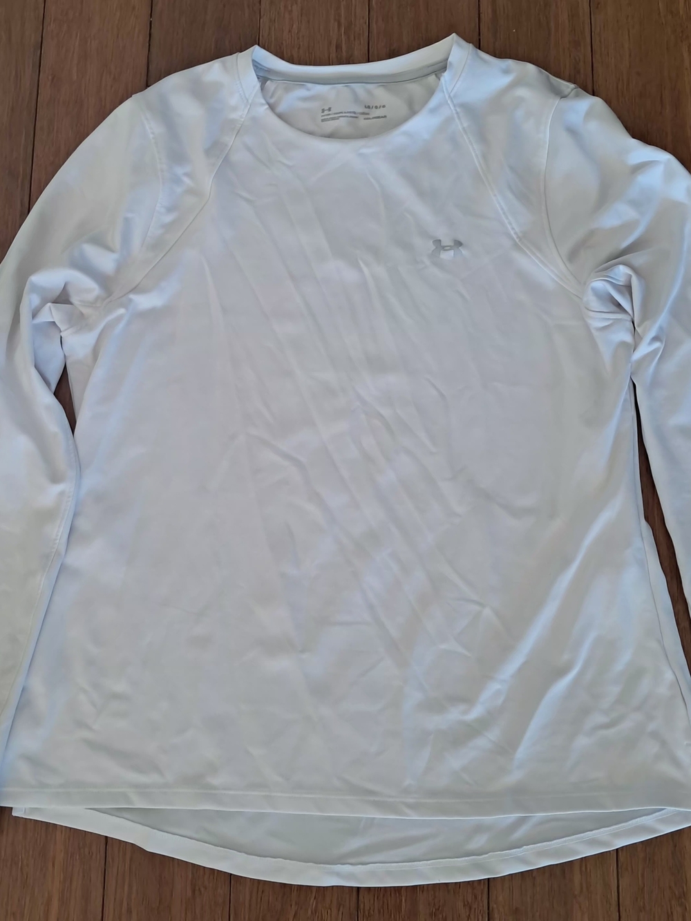 Under Armour White Long-Sleeve Athletic Performance Top